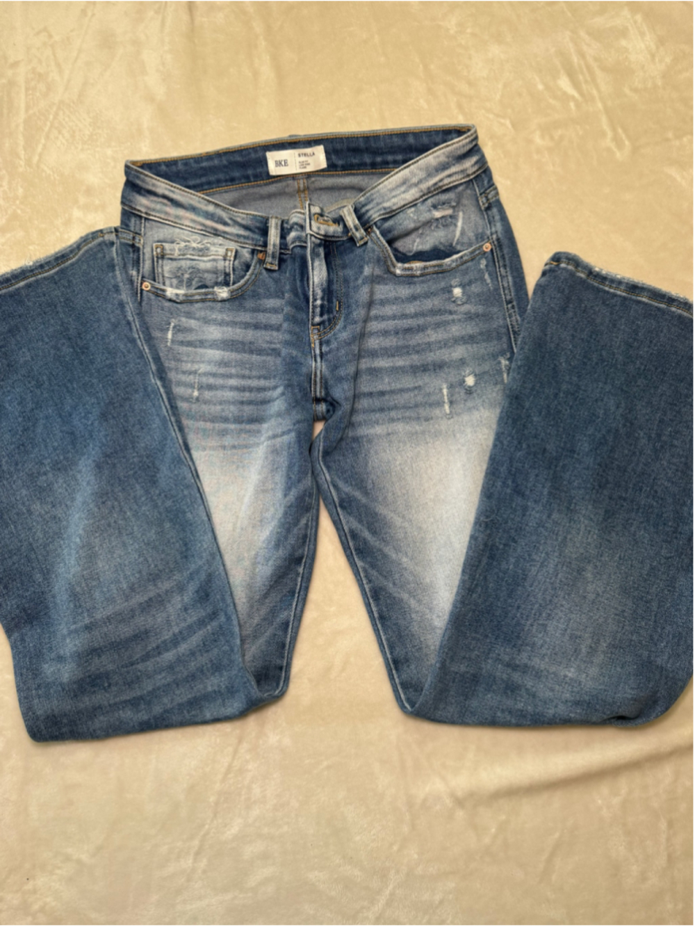 BKE Stella Jeans Size 26 Blue Distressed Denim